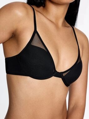 Pepper Bra Womens Size 34A Classic Mesh All You Black Underwire Lined Padded